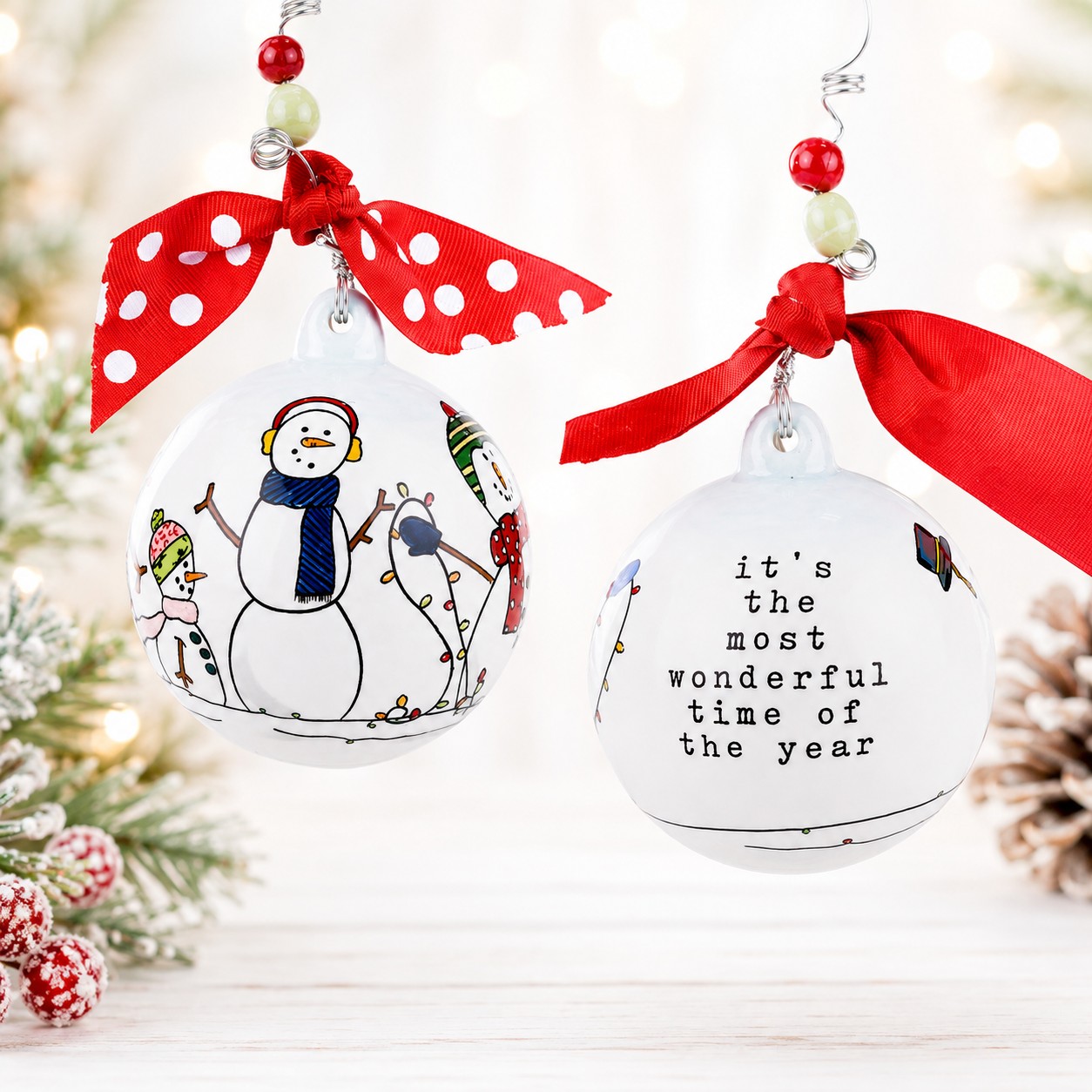 Most Wonderful Time Snowmen Ornament